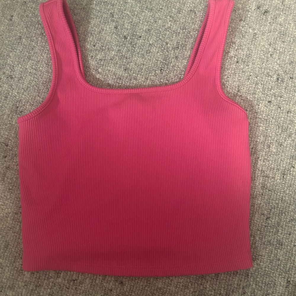 Wild Fable Vibrant Pink Ribbed Tank Top